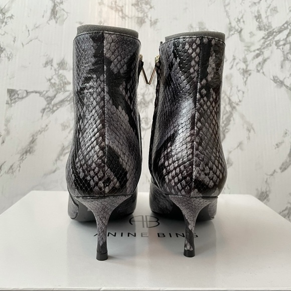 Anine Bing Ava Boots Cloudy Blue Python 36 6 kitten heel pointed toe - Picture 8 of 10